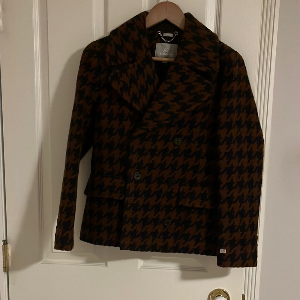 Houndstooth Double-Breasted Jacket